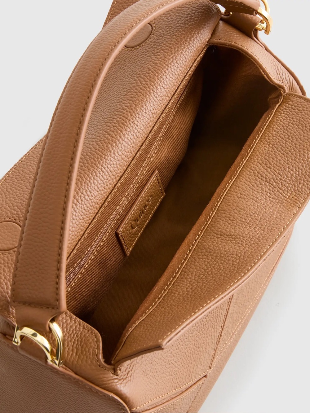 Quince Sabine Crossbody Convertible Leather Bag in Cognac - Picture 7 of 16